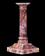 Image of a candlestick  with Moonlight lustre approximately 8 1/4 inches tall - Private Collection.